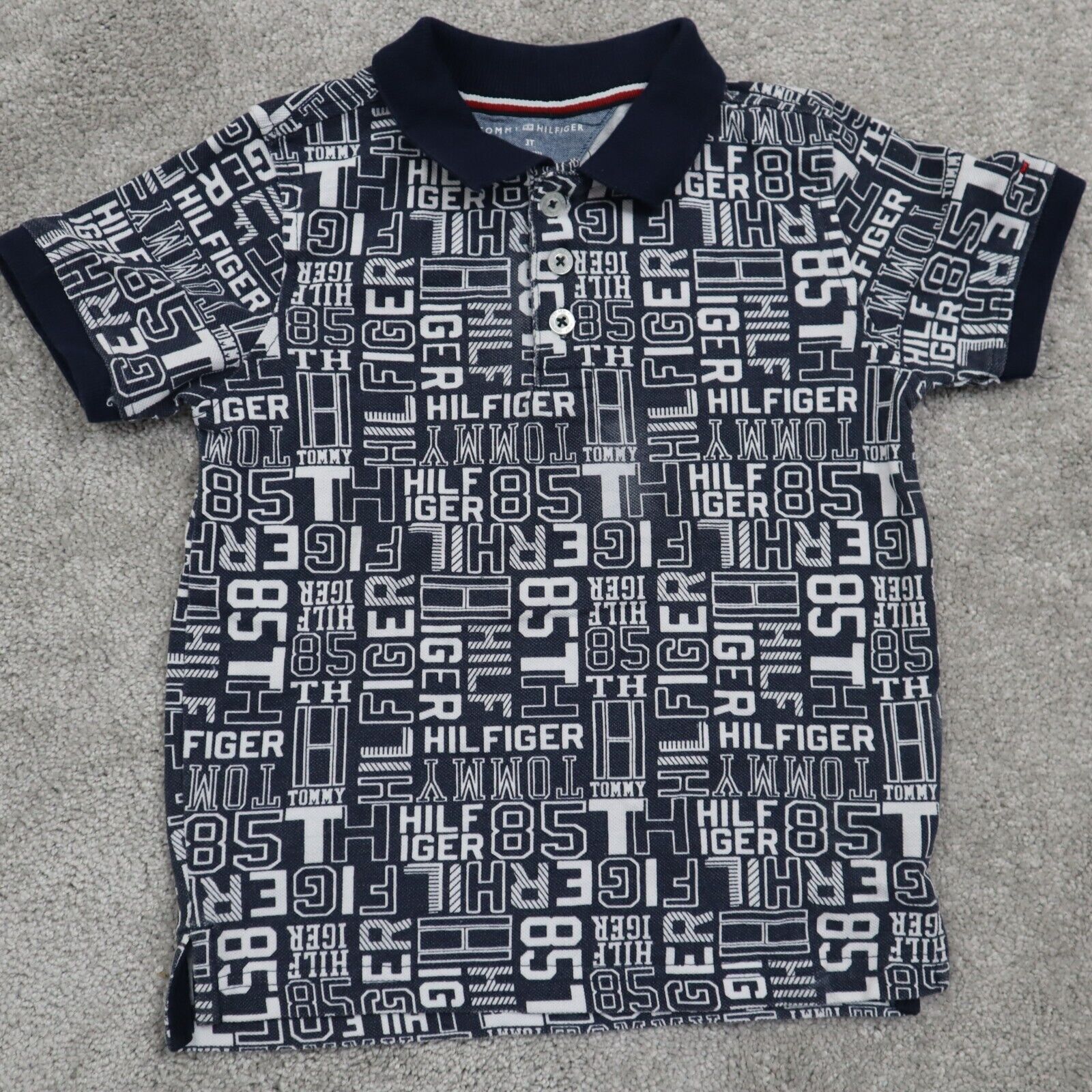 Tommy Hilfiger Golf Polo Shirt Kids Boys Size 3T Black White Graphic S –  Goodfair