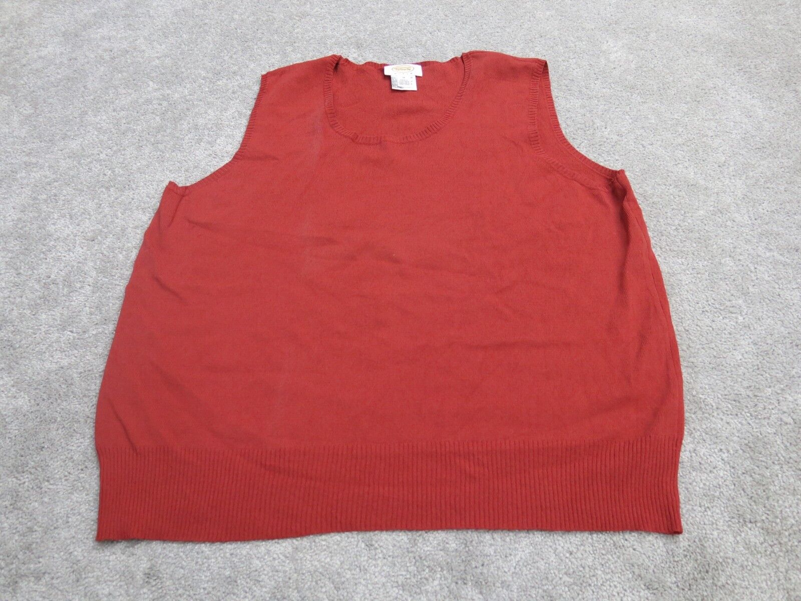 Talbots Womens Pullover Vest Sweater Round Neck Solid Red Size 1X – Goodfair