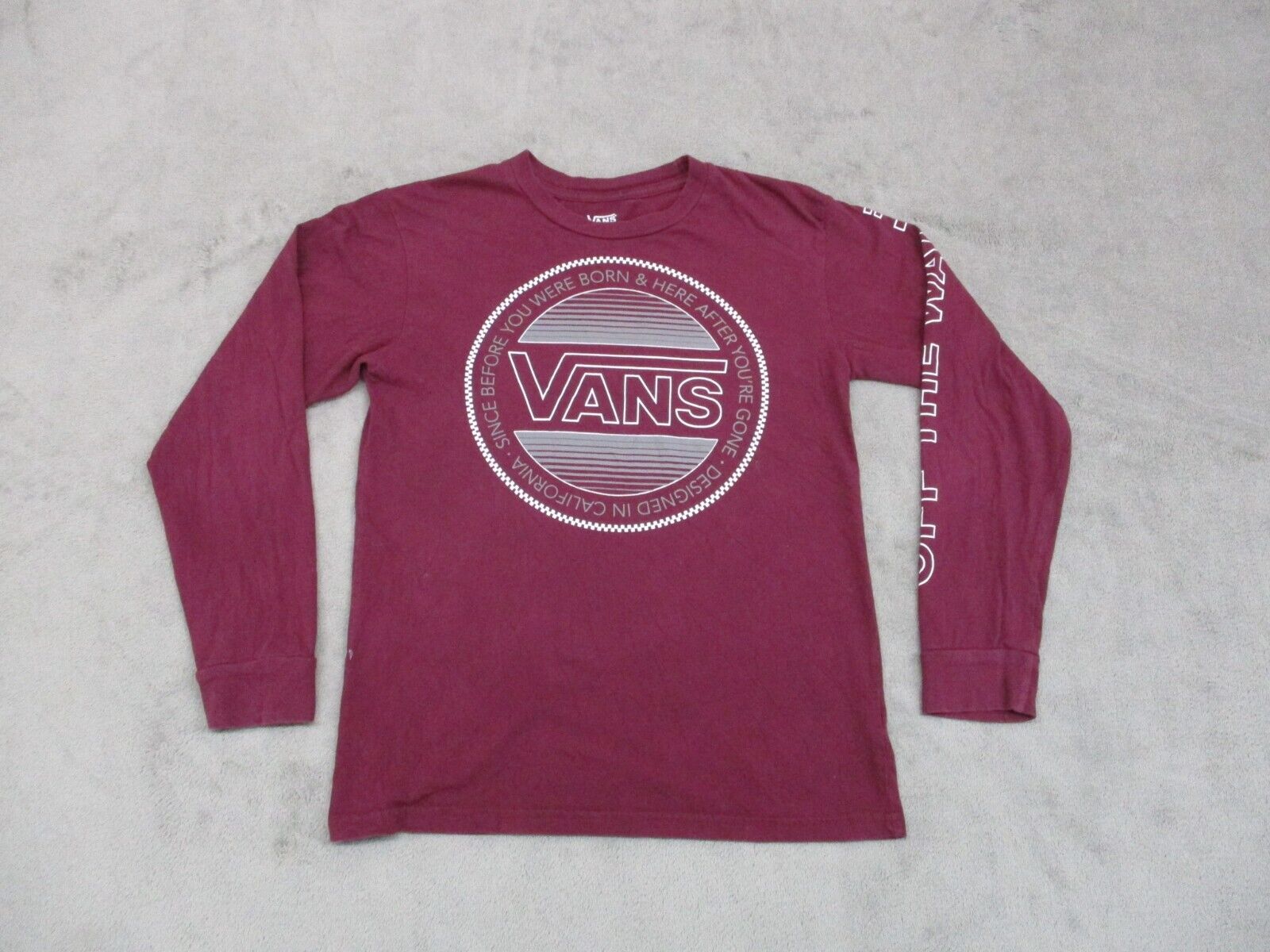 Vans burgundy long 2024 sleeve t shirt