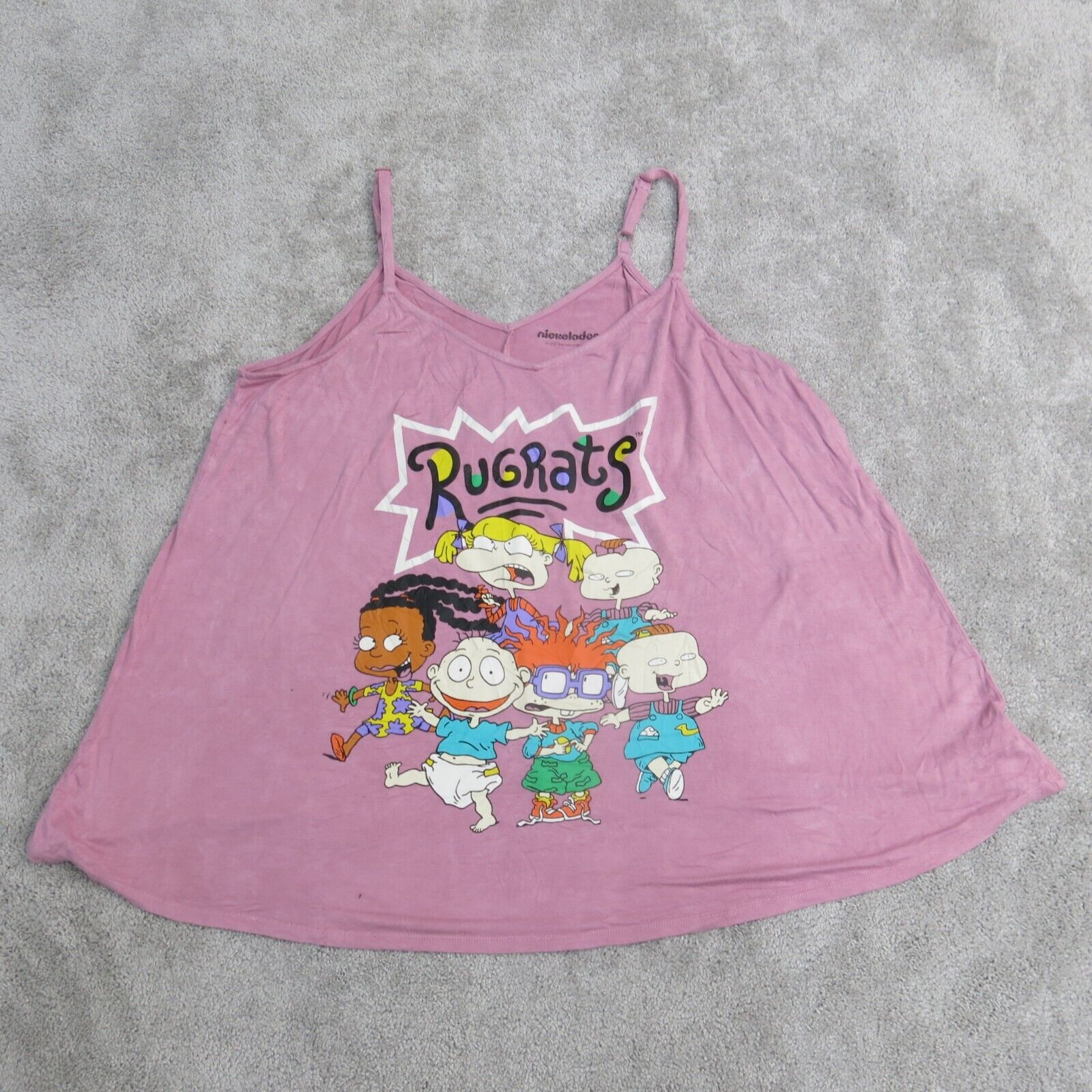 Nickelodeon Tank Top Womens 2 Pink Sleepwear Rugrats Graphic Print