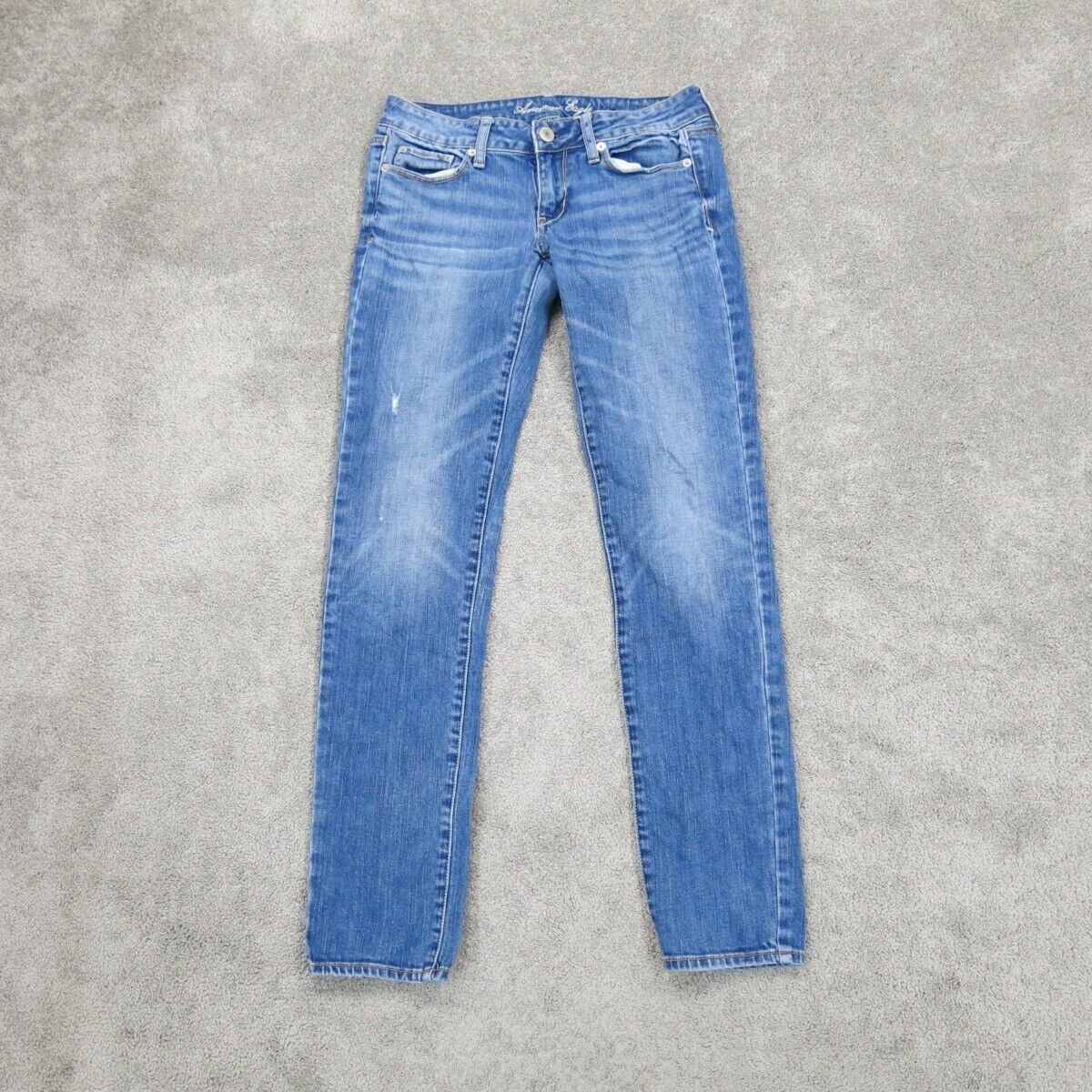 American Eagle Outfitters Blue Cotton Mid Rise Jeans