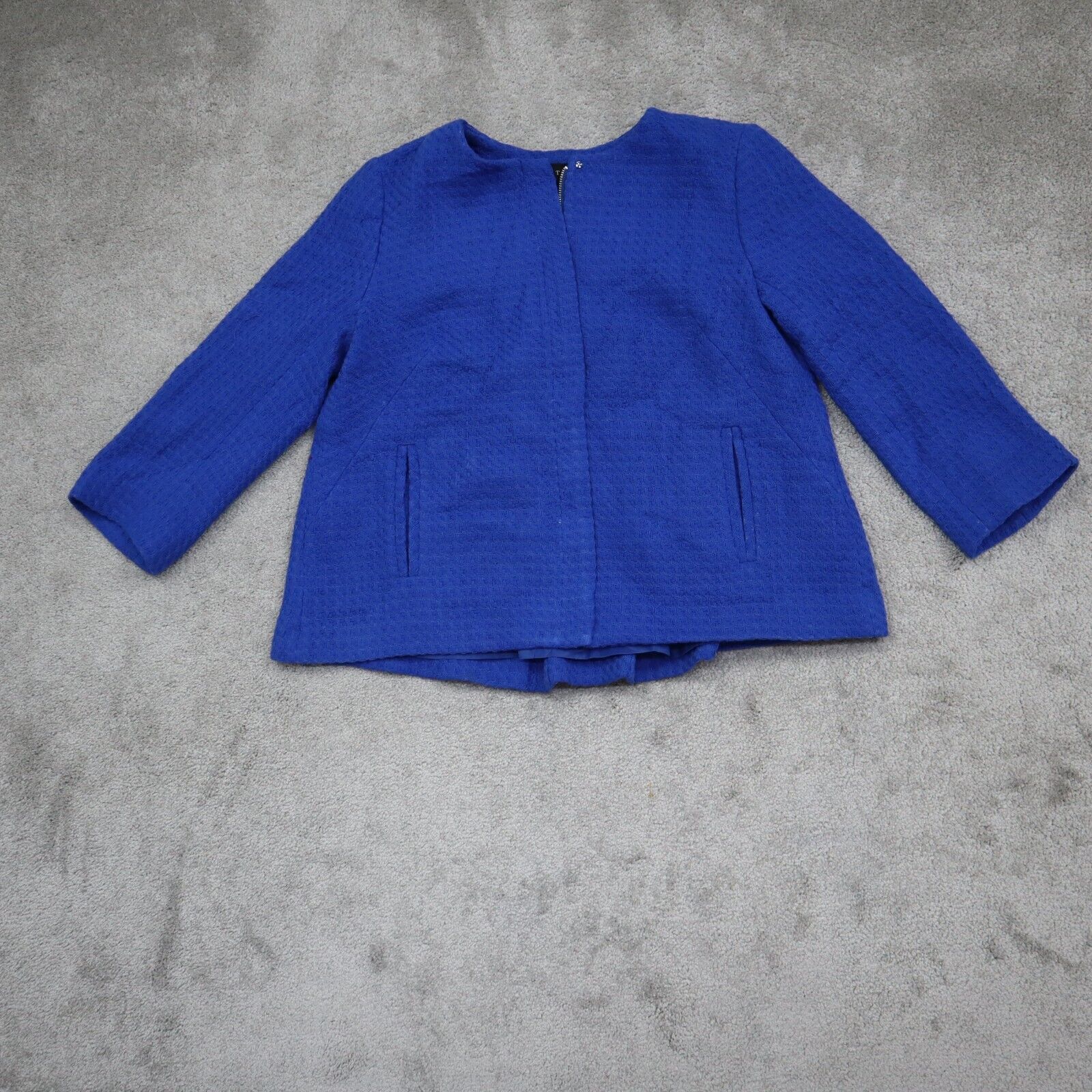NWT Talbots Womens Blazer Jacket 100% Cotton Zip Front Long Sleeve Roy –  Goodfair