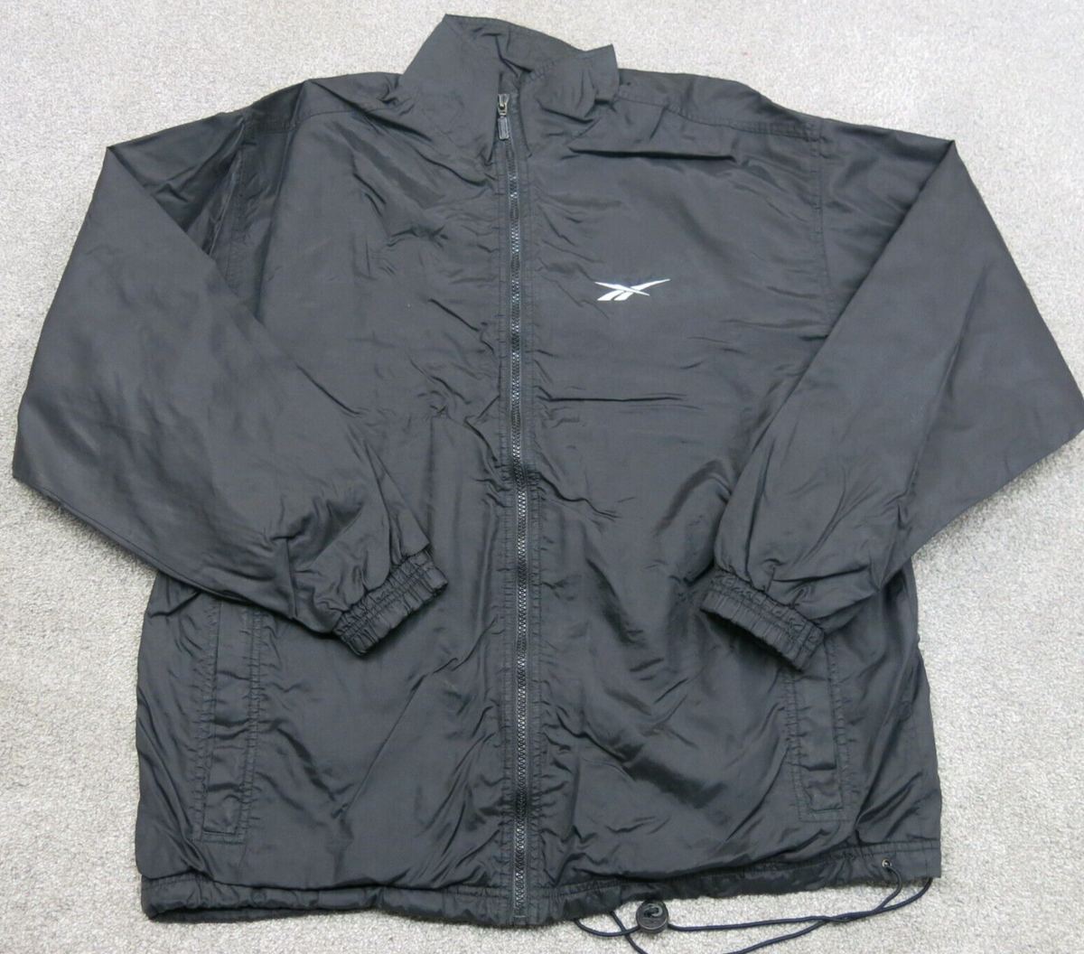 Reebok Windbreaker Jacket Men s Small S Black Full Zip Up Logo Track J Goodfair