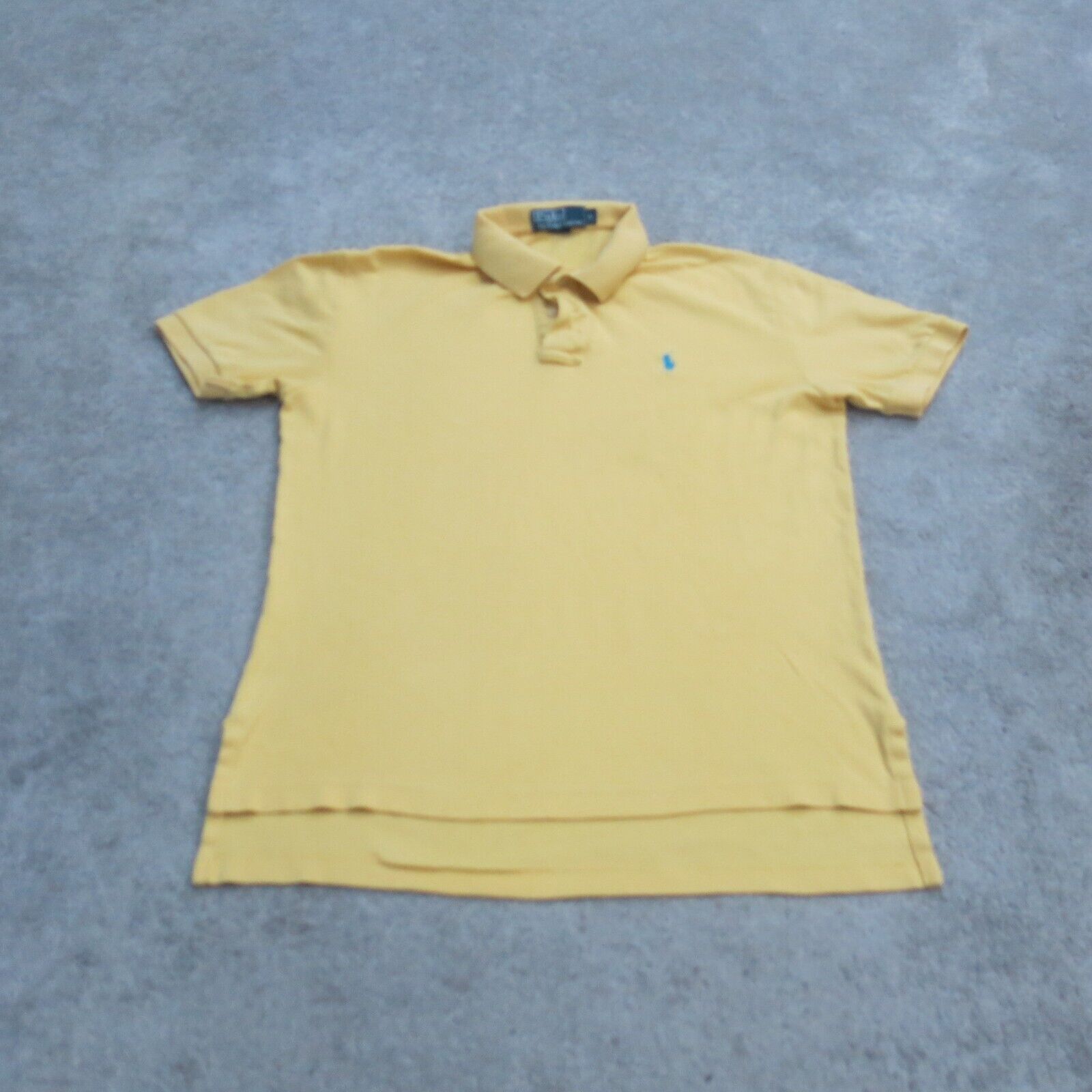 Ralph Lauren Shirt Mens Small Yellow Golf Polo Short Sleeve Slit Hem C