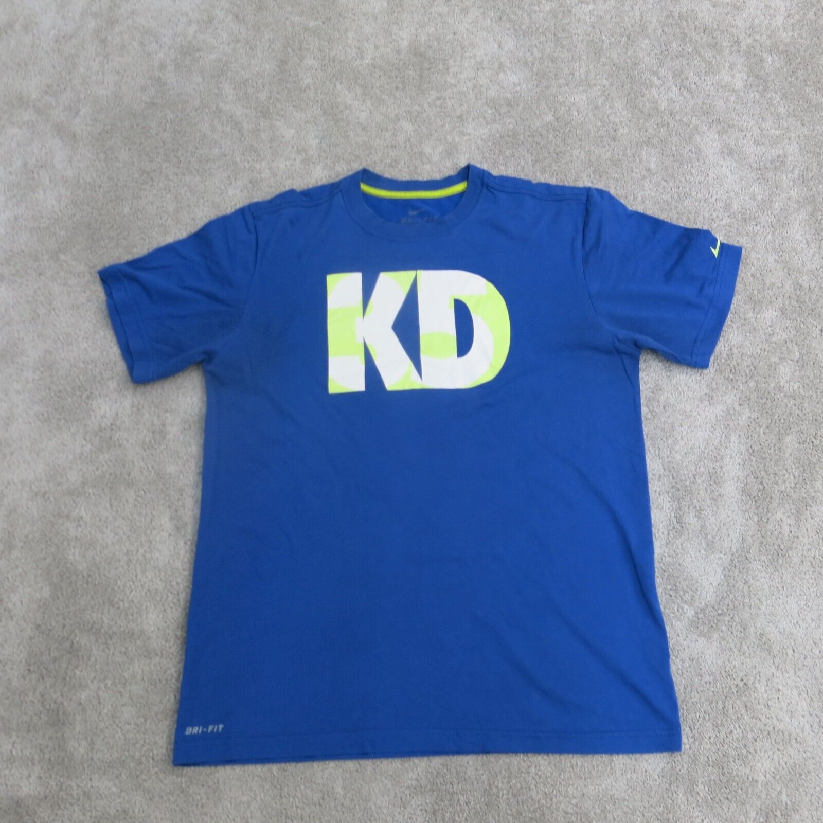 Nike Shirt Mens Medium Blue Dri Fit KD Crew Neck Tee Short Sleeve