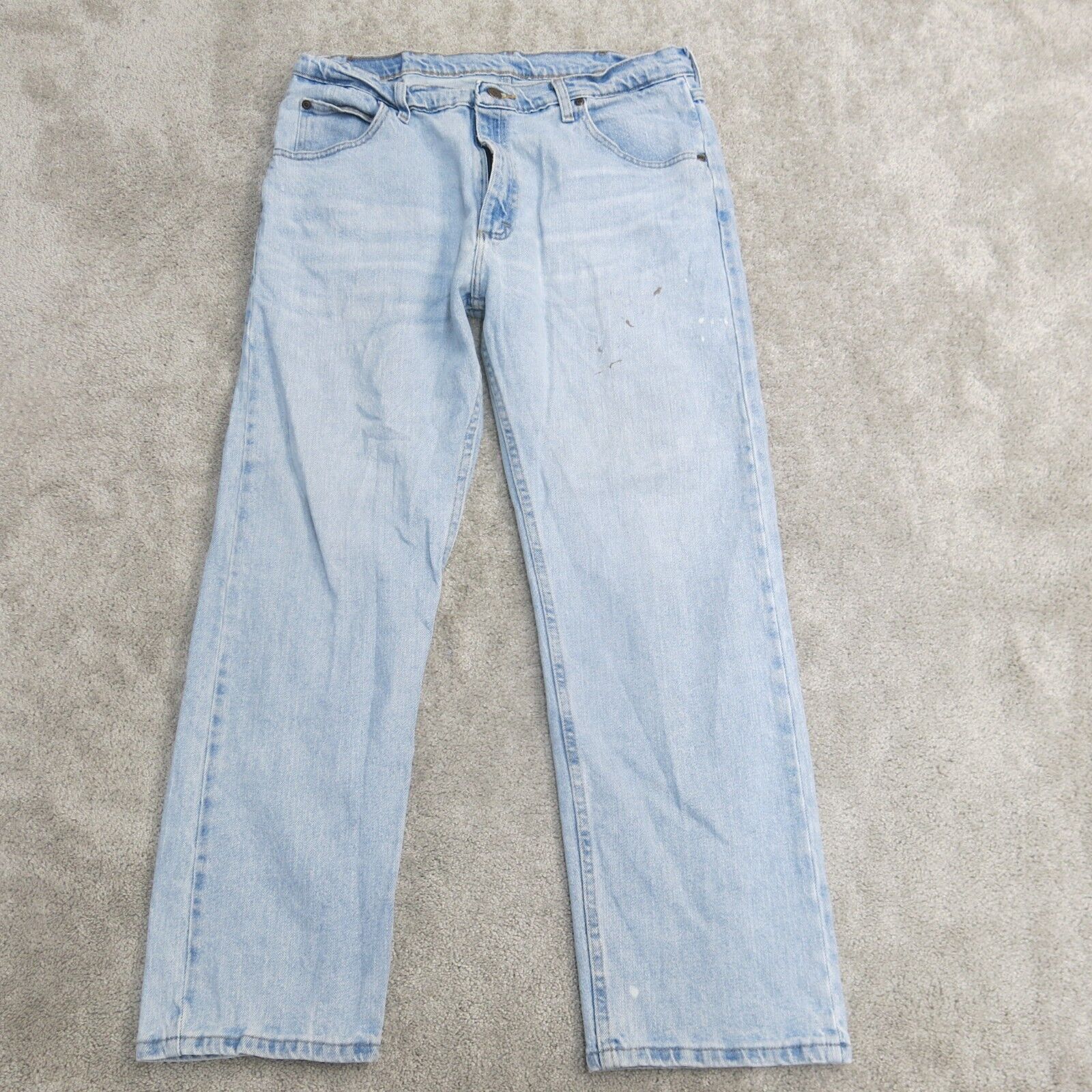 Wrangler Jeans Men W36XL29 Blue Denim Stretch Cotton Blend Straight Le –  Goodfair