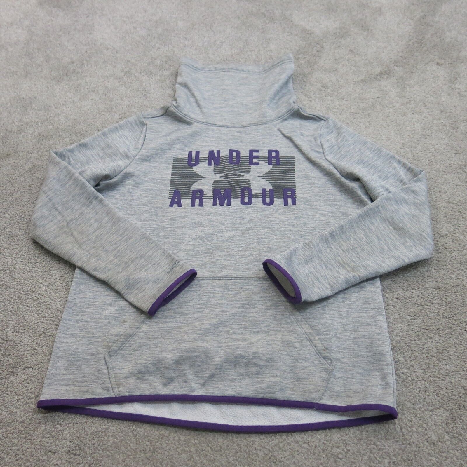 Under Armour Sweatshirt Womens Medium Gray Loose Fit Heatgear High