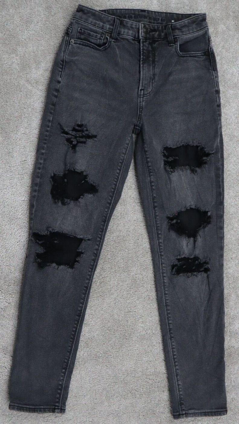American eagle black ripped jeggings online