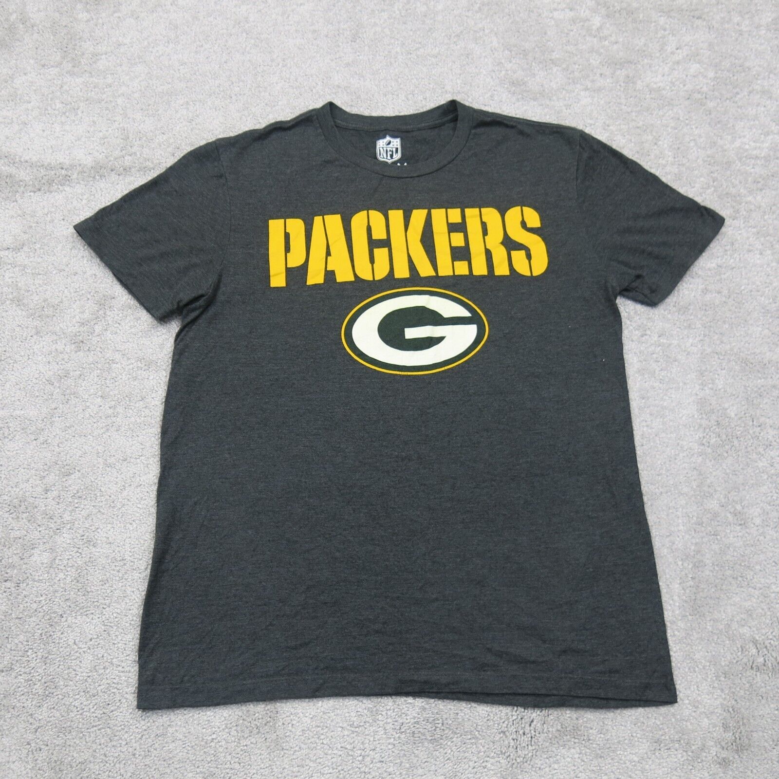 Buy the Mens Yellow Green Bay Packers Short Sleeve Crew Neck