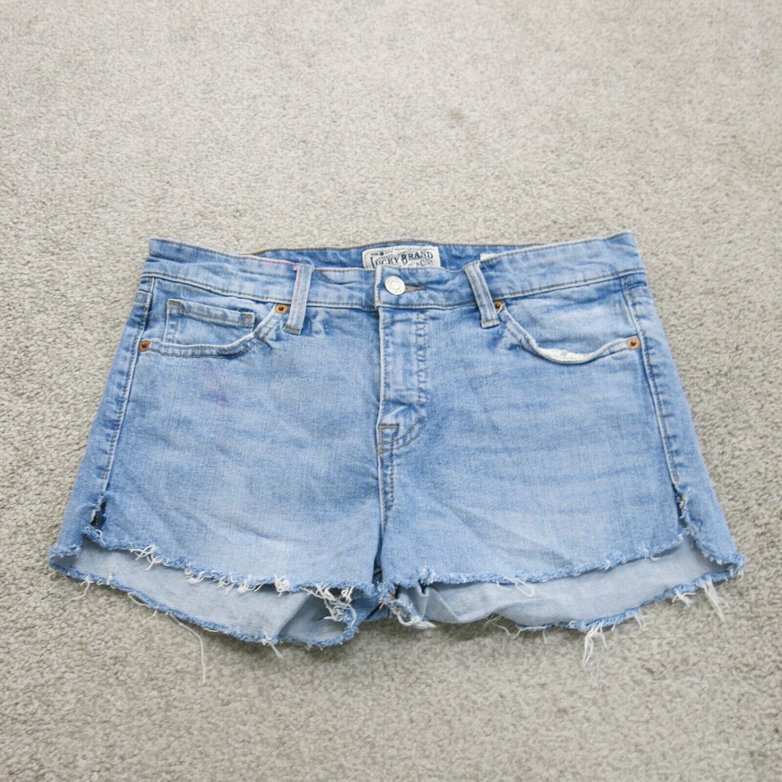 Lucky Brand Shorts Womens 8/29 Blue Cut Off Denim Shorts Mid Rise Beac –  Goodfair