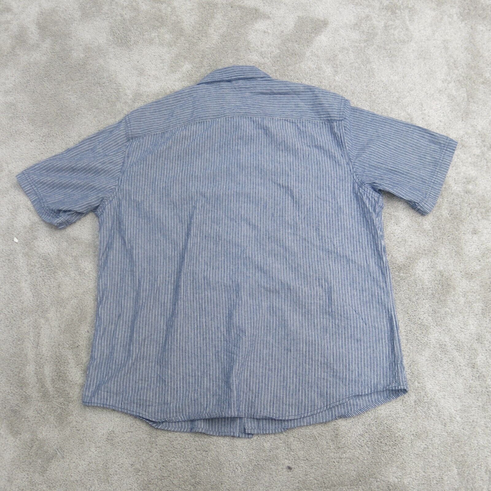 Dickies Shirt Mens X Large Blue Button Up Short Sleeve % Cotton Lig