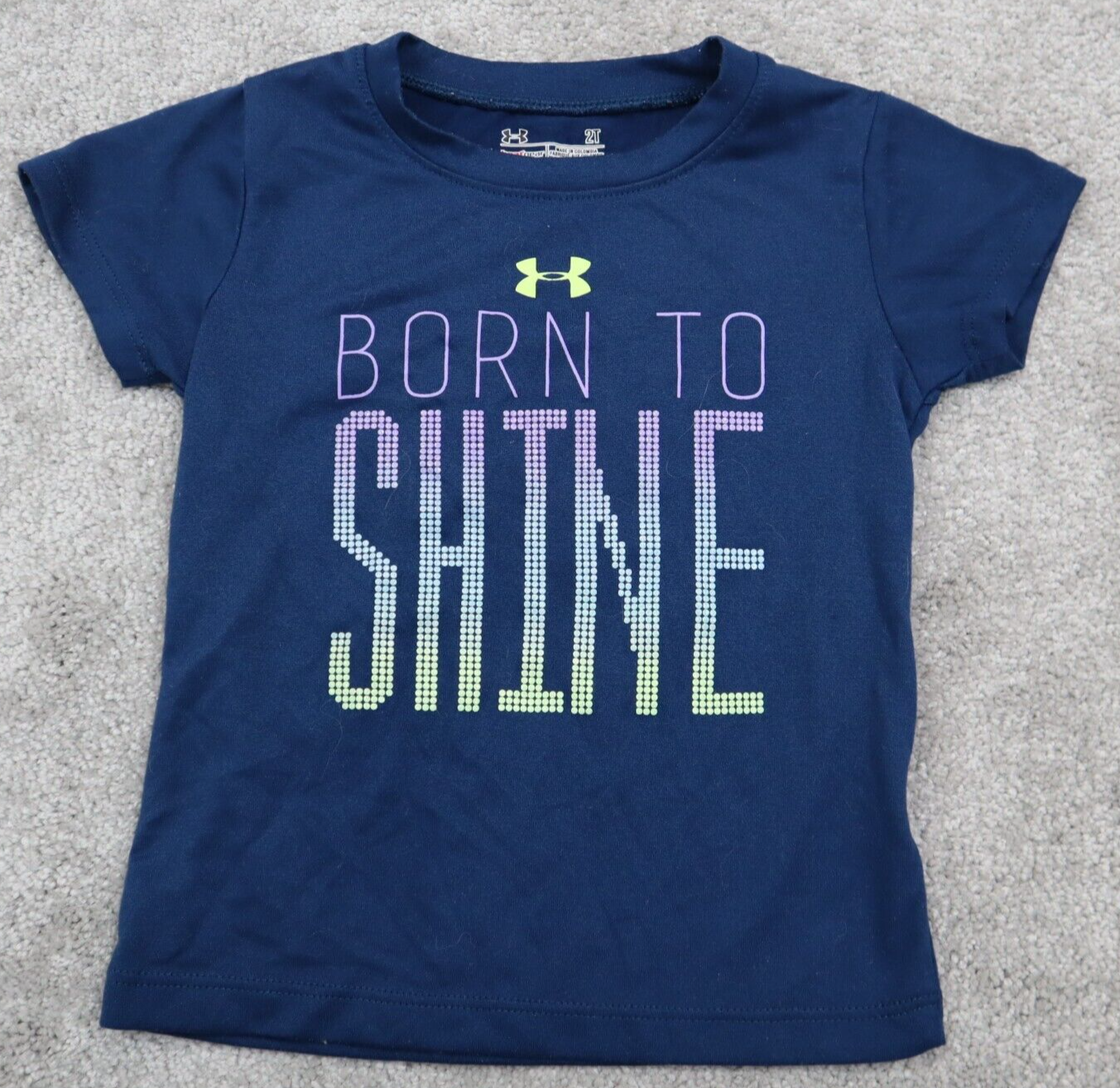 Under Armour Sports Shirt Kids Boys Size 2T Blue Graphic Born To