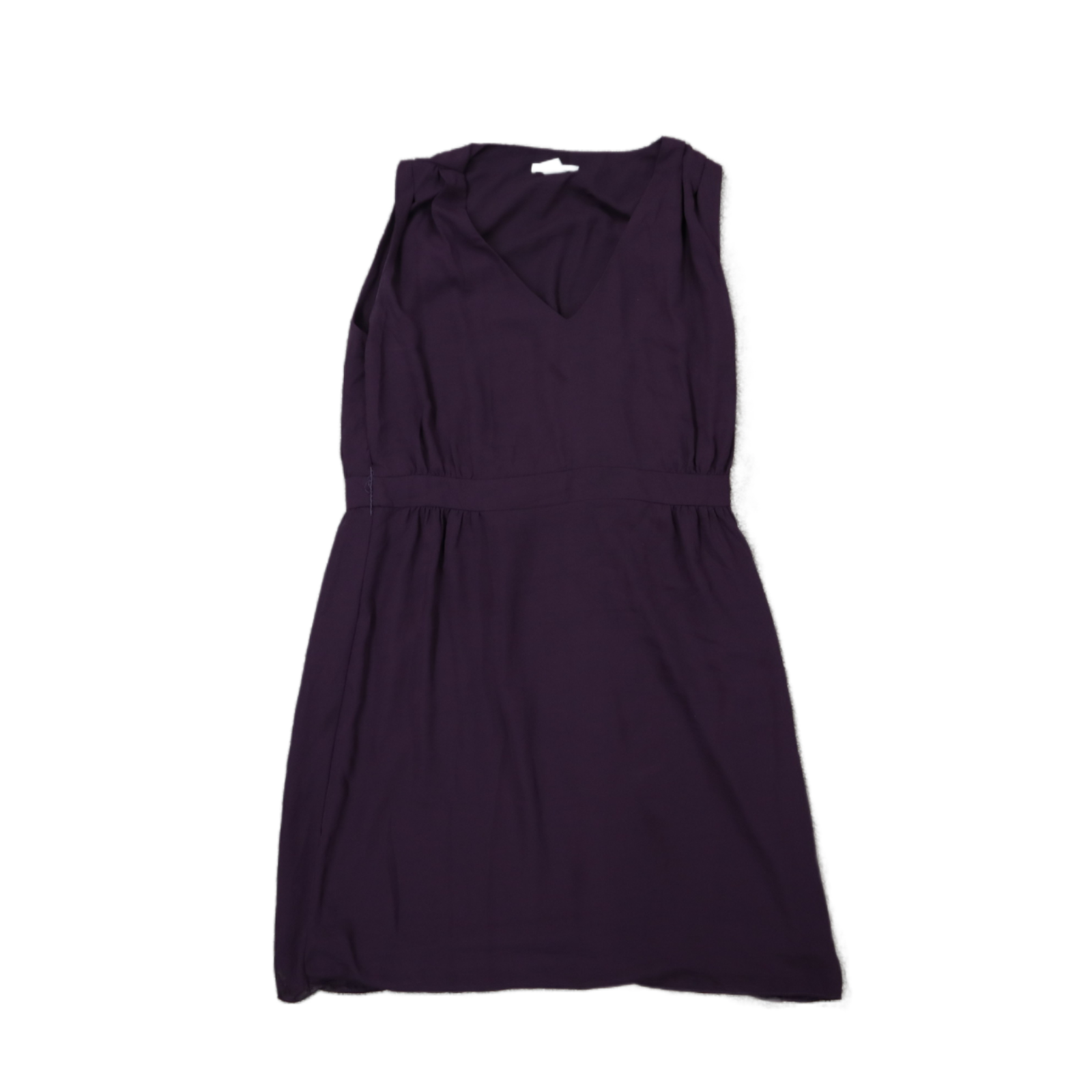 H M Womens Pullover Sheath Dress Sleeveless V Neck Dark Purple