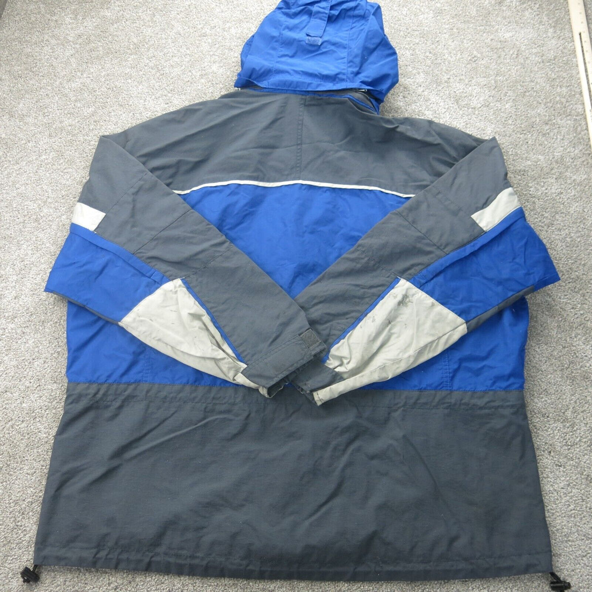 Columbia Jacket Mens XL Blue Black Core Interchange Windbreaker Hooded Coat  Logo