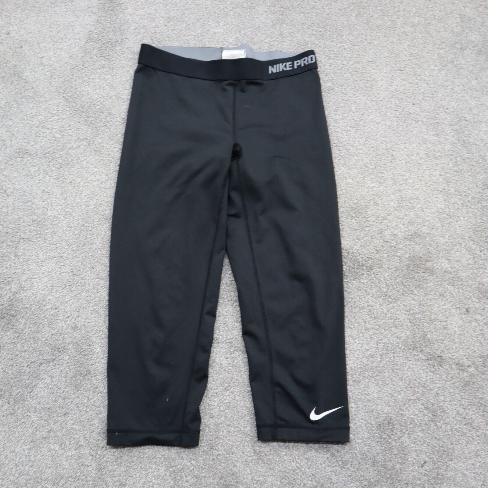 Nike Pro Womens Capri Lagging Pant Running Elastic Waist Black Size Me –  Goodfair