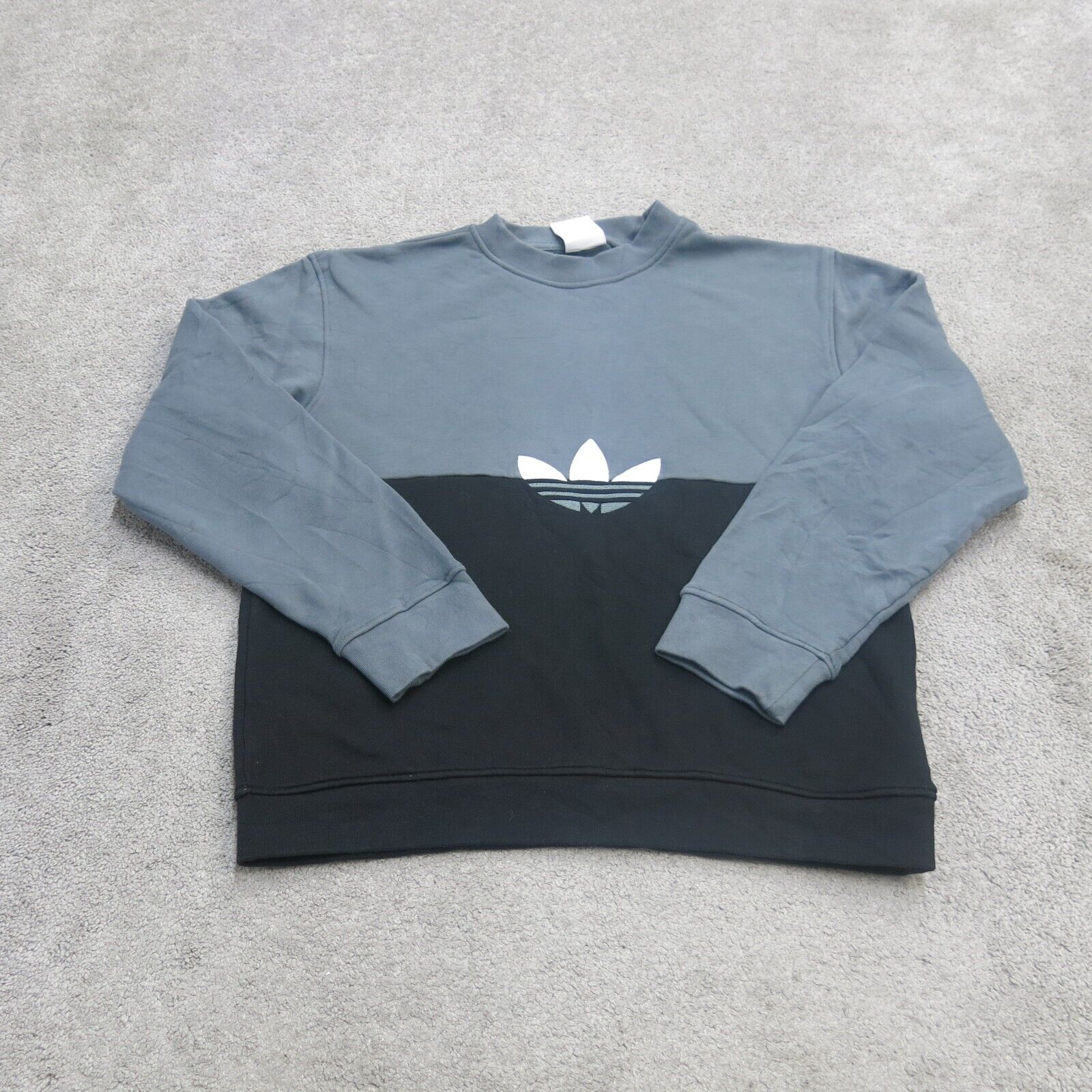 Adidas Sweatshirt Mens Gray Black Long Sleeve Crew Neck Pullover Sweat –  Goodfair