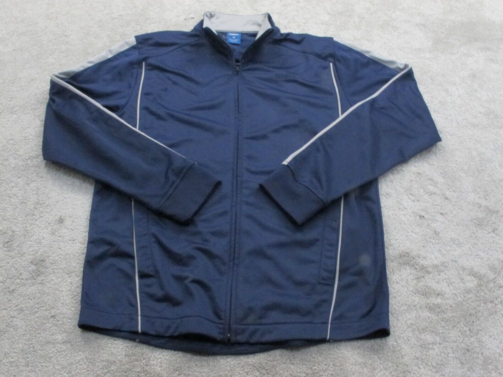 Reebok Mens Activewear Track Jacket Full Zip Up Long Sleeves Blue