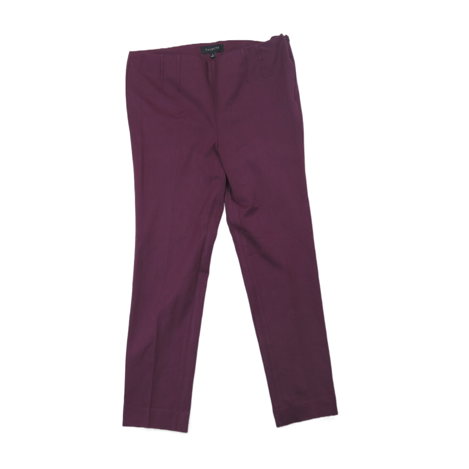 Talbots Women Pant Ankle Skinny Leg Plated Mid Rise Purple Size 8