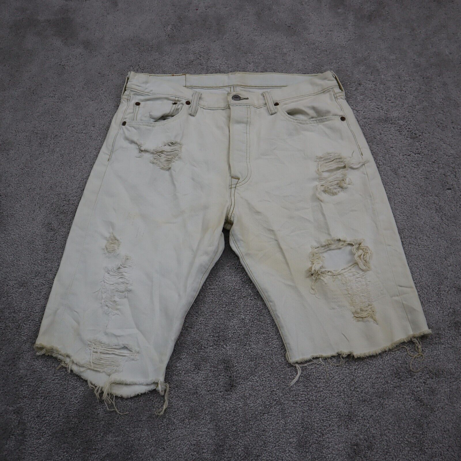 White distressed cheap bermuda shorts