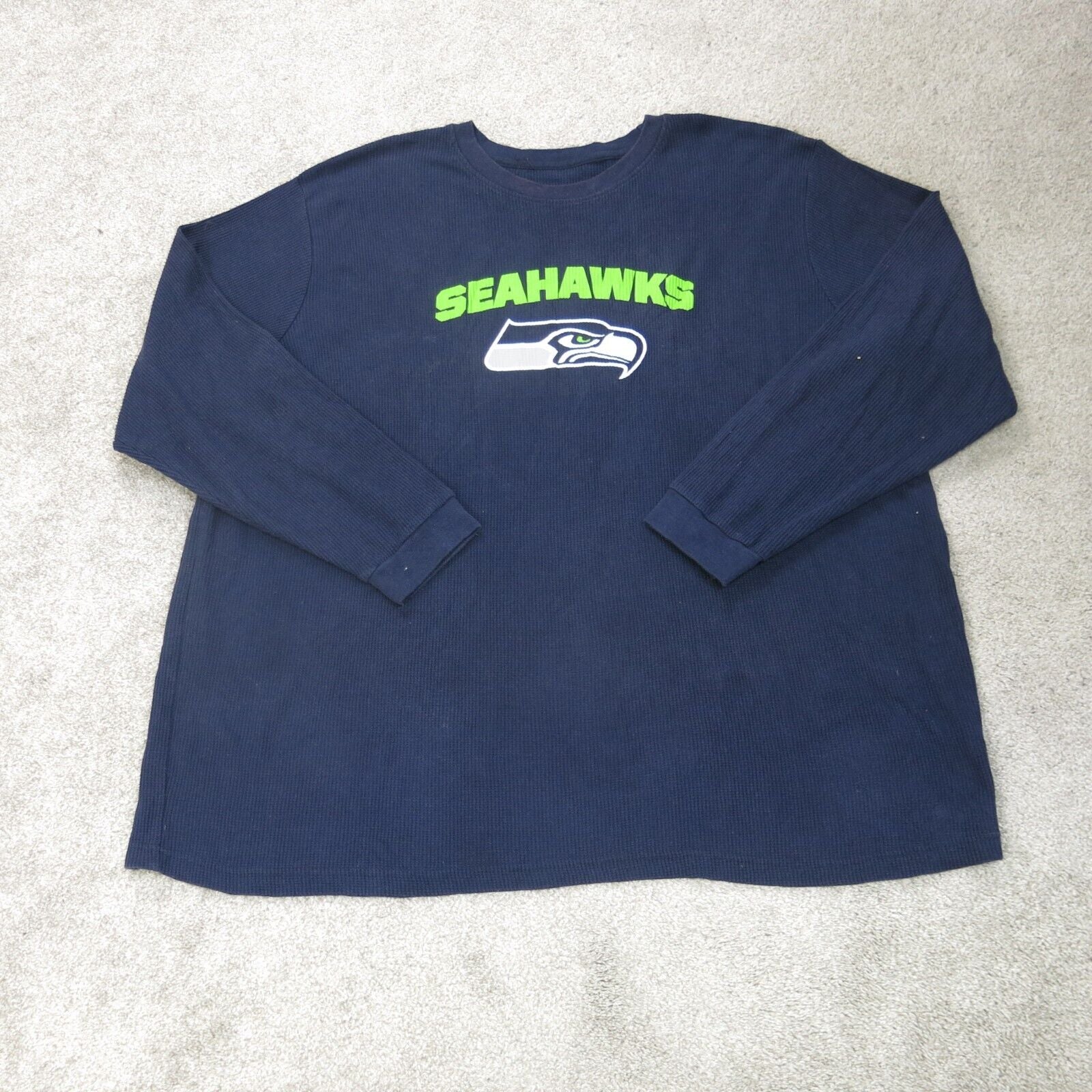 Majestic Seattle Seahawks Light Blue V-Neck Graphic T-Shirt Women's Size L