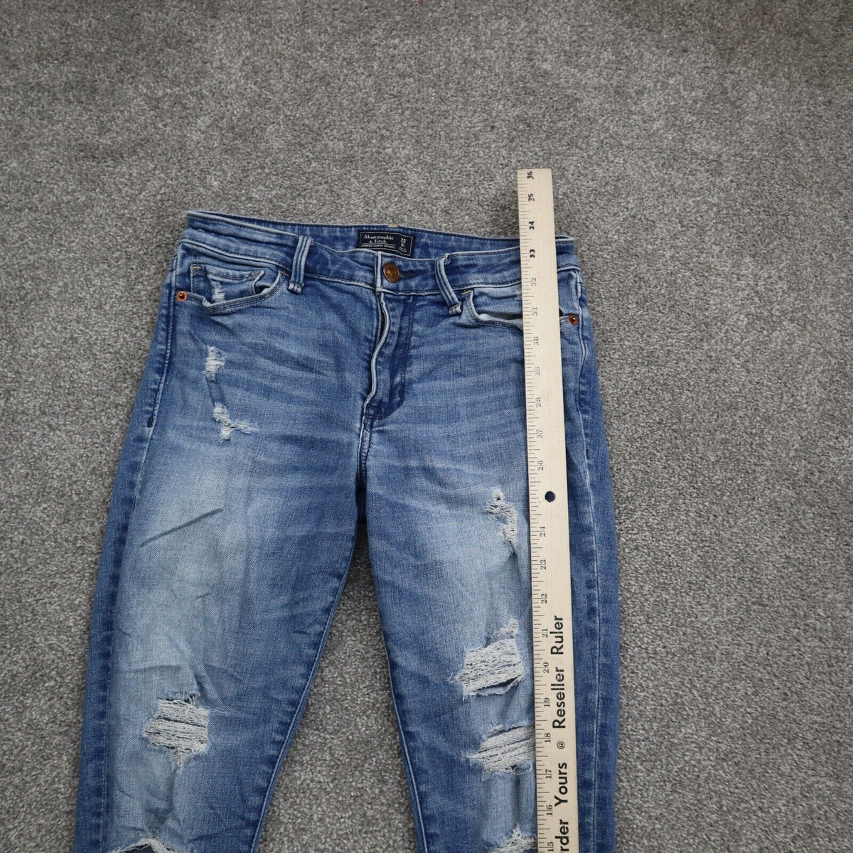 Abercrombie Fitch Women Harper Super Skinny Leg Jeans Distressed Blu Goodfair