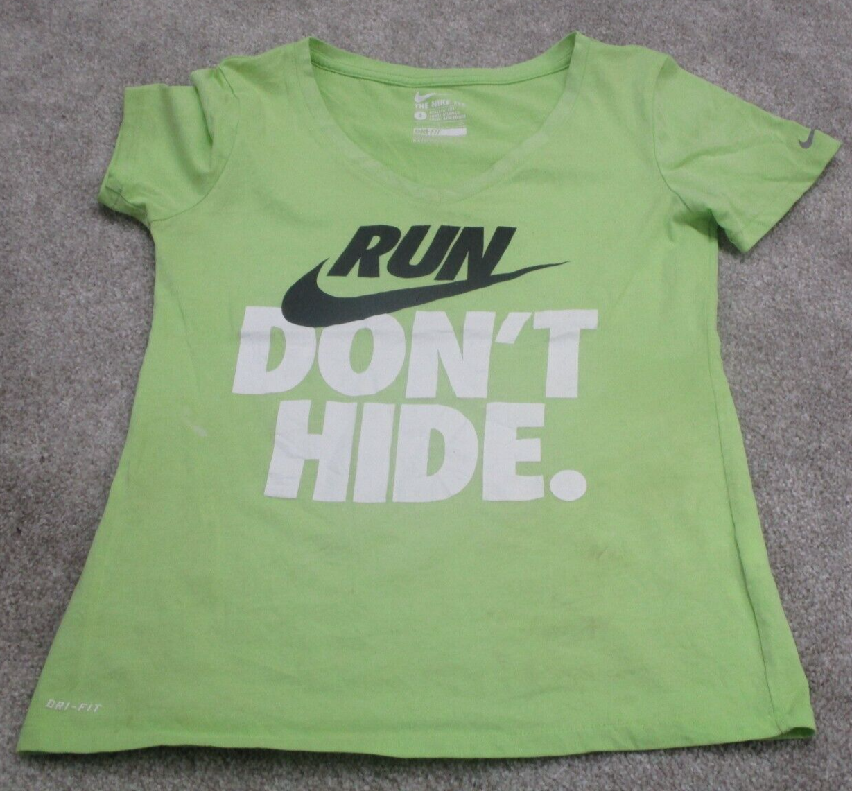 lime green and grey nike shirt