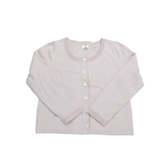 J. Jill Womens Cardigan Sweater Round Neck Long Sleeves Light Pink