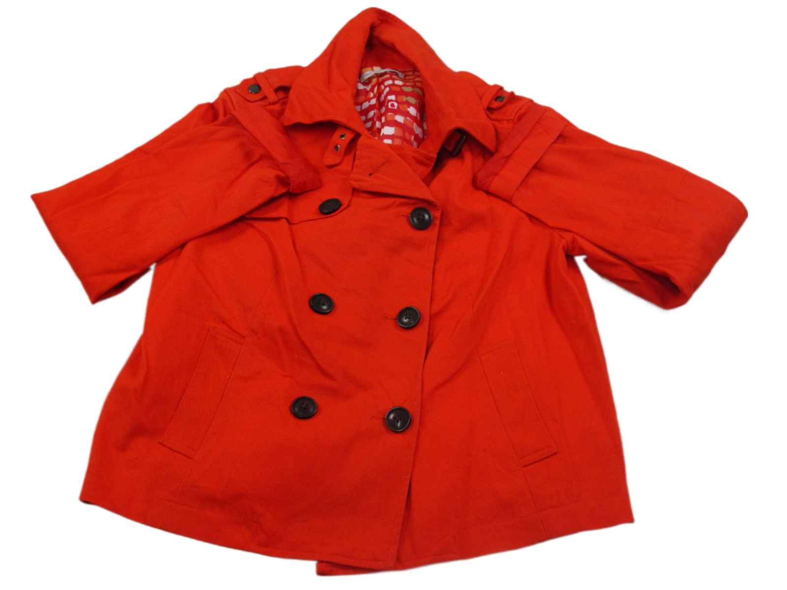 GAP Womens Pea Coat Long Sleeves Double Breasted Pockets Red Size Medi