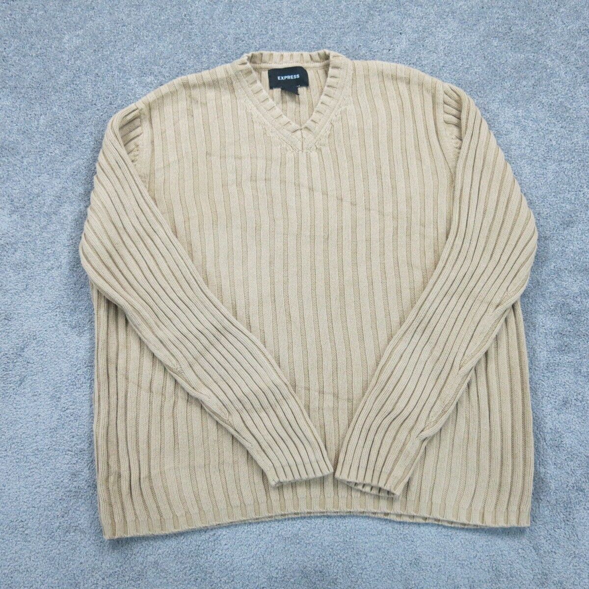 Express Mens Pullover Knitted Sweater Long Sleeves 100 Cotton