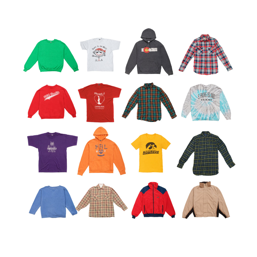 Goodfair Preloved Printed Crewneck Sweatshirts | Set of 4 L