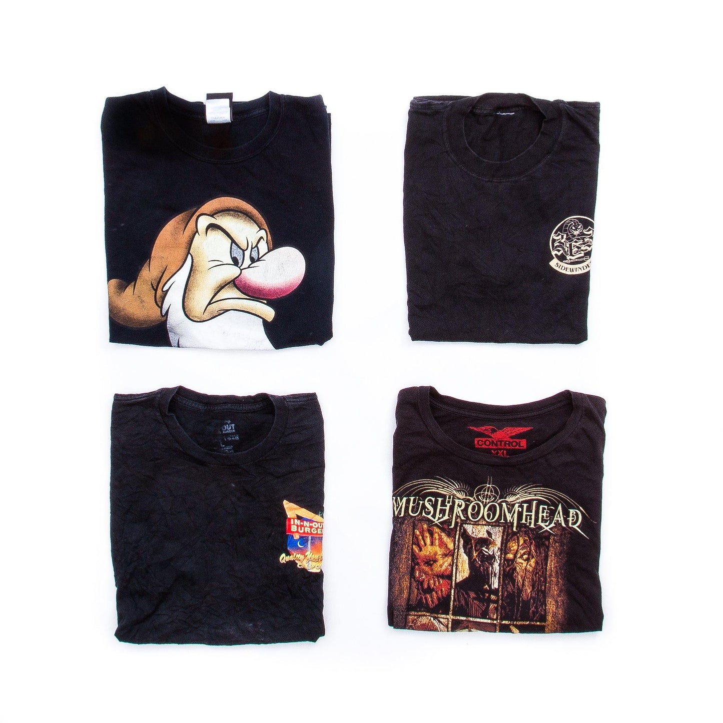 Preloved Printed Black T-Shirts | Set of 4 T-Shirts Goodfair