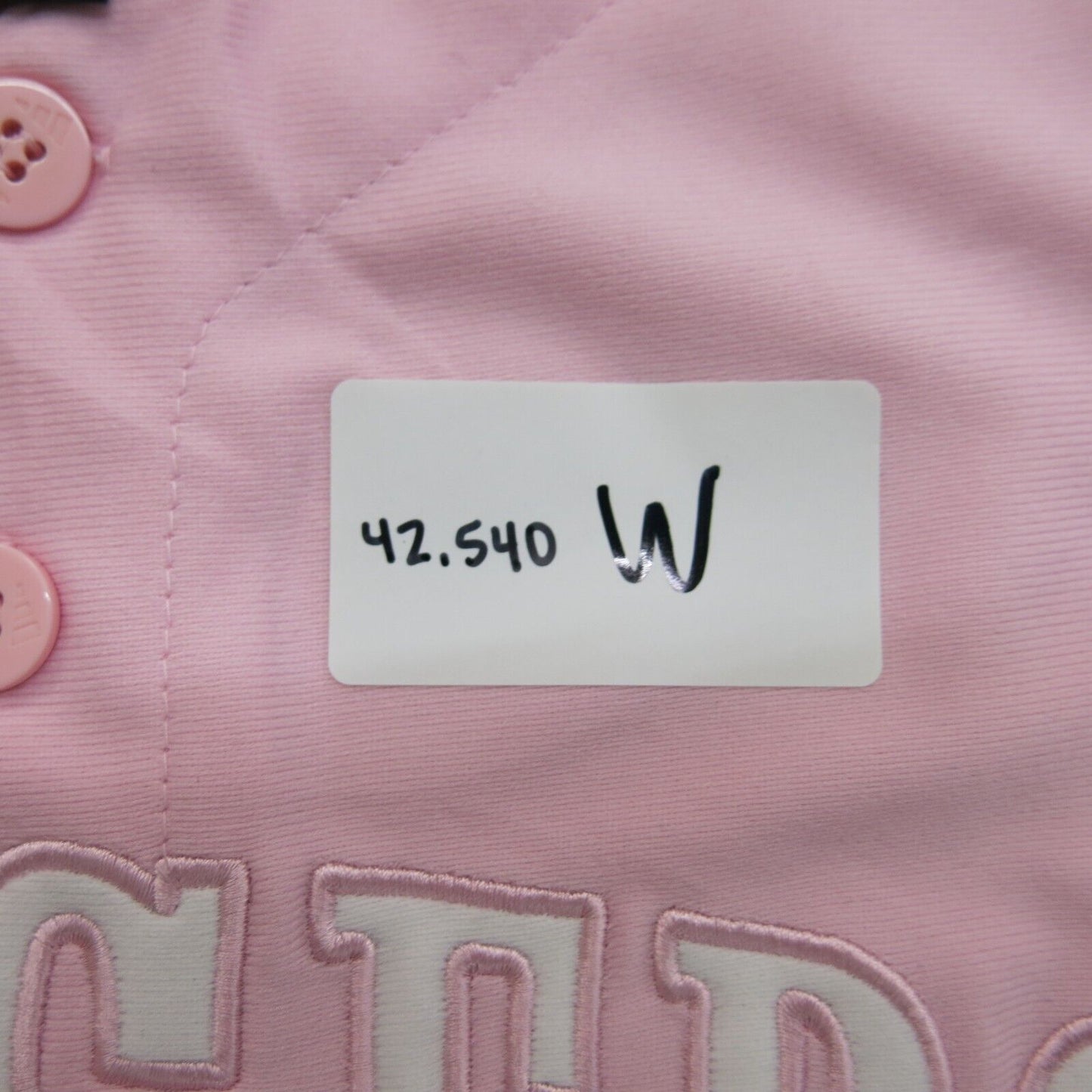Adidas Womens Rangers Button Up Shirt Short Sleeves V Neck Pink