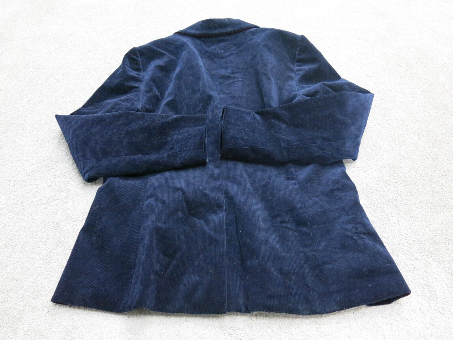 Talbots Mens Velvet Blazer Coat Jacket Long Sleeve Front Button Blue Size 8P