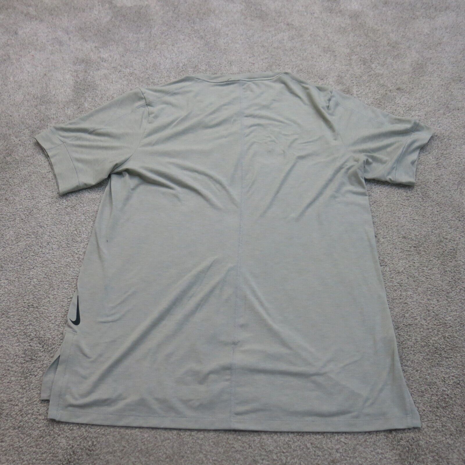 Nike Dri Fit Women Yoga T Shirt Short Sleeve Slim Fit Side Slit Gray S –  Goodfair