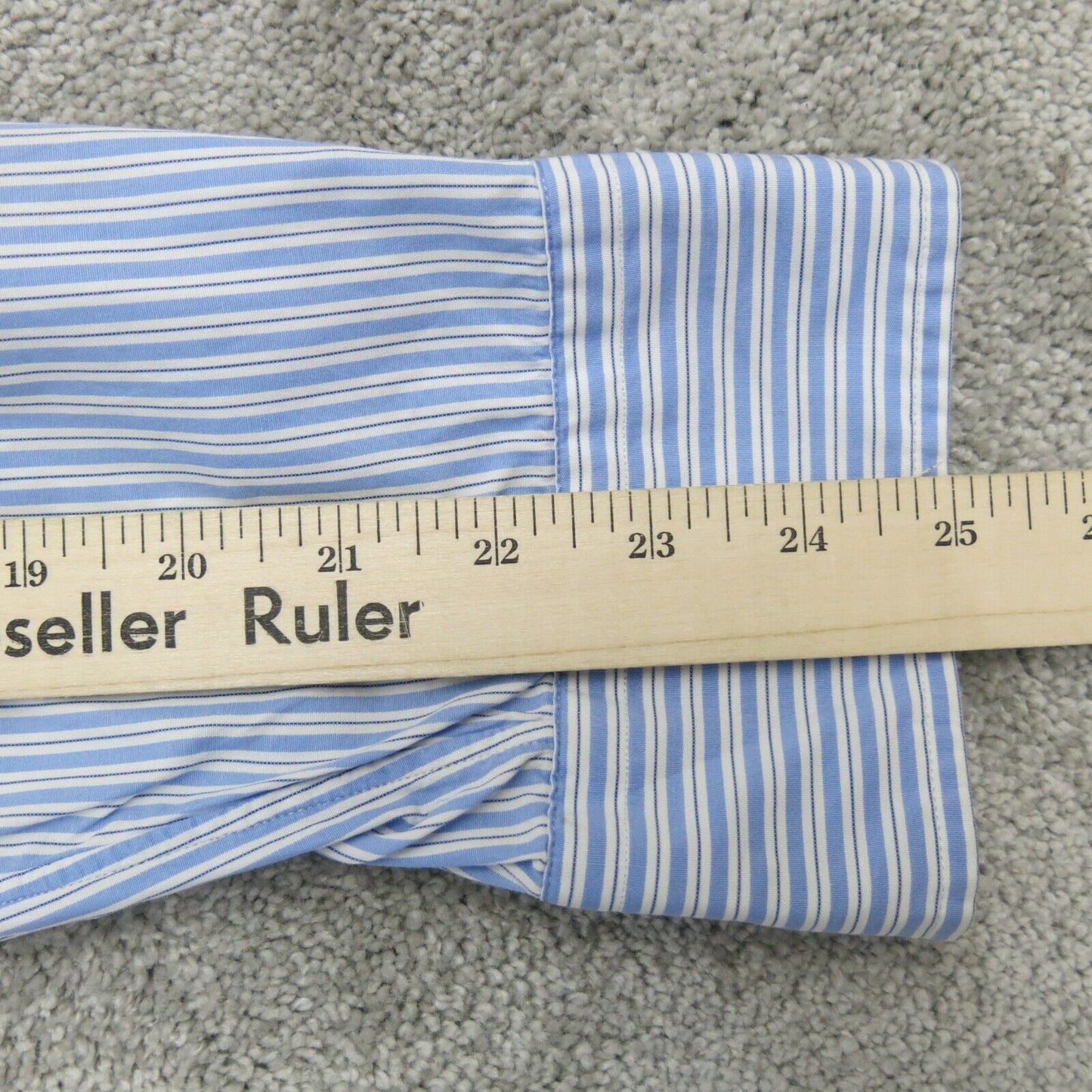 Polo By Ralph Lauren Mens Button up Curham Classic Fit Striped Blue/White 16.5