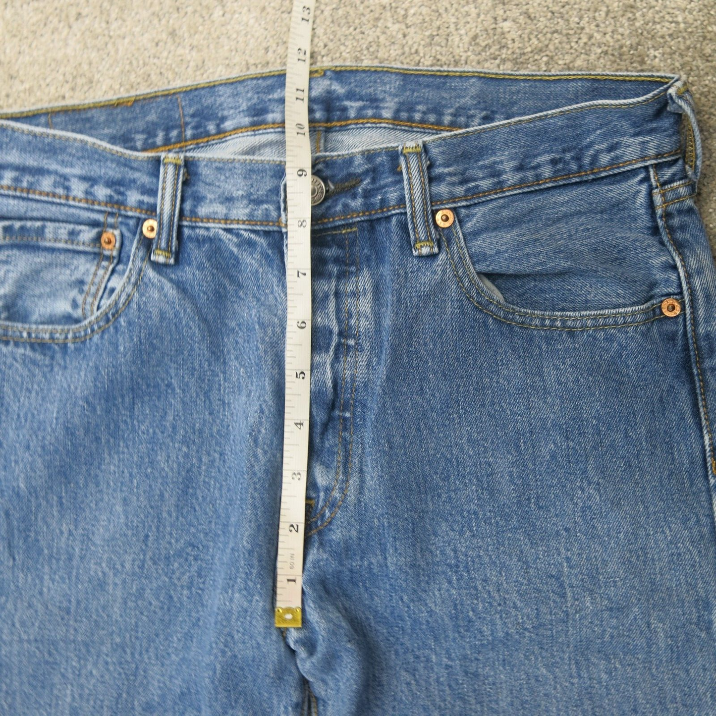 Levis Mens Straight Leg Denim Jeans Slim Fit Mid Rise 100% Cotton Blue  W30XL32