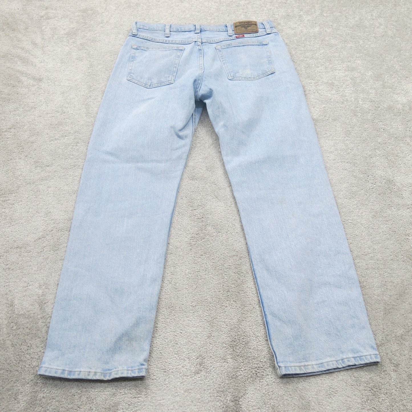 Wrangler Mens Jeans Straight Leg Mid Rise 100% Cotton Pockets Blue Size W34xL30