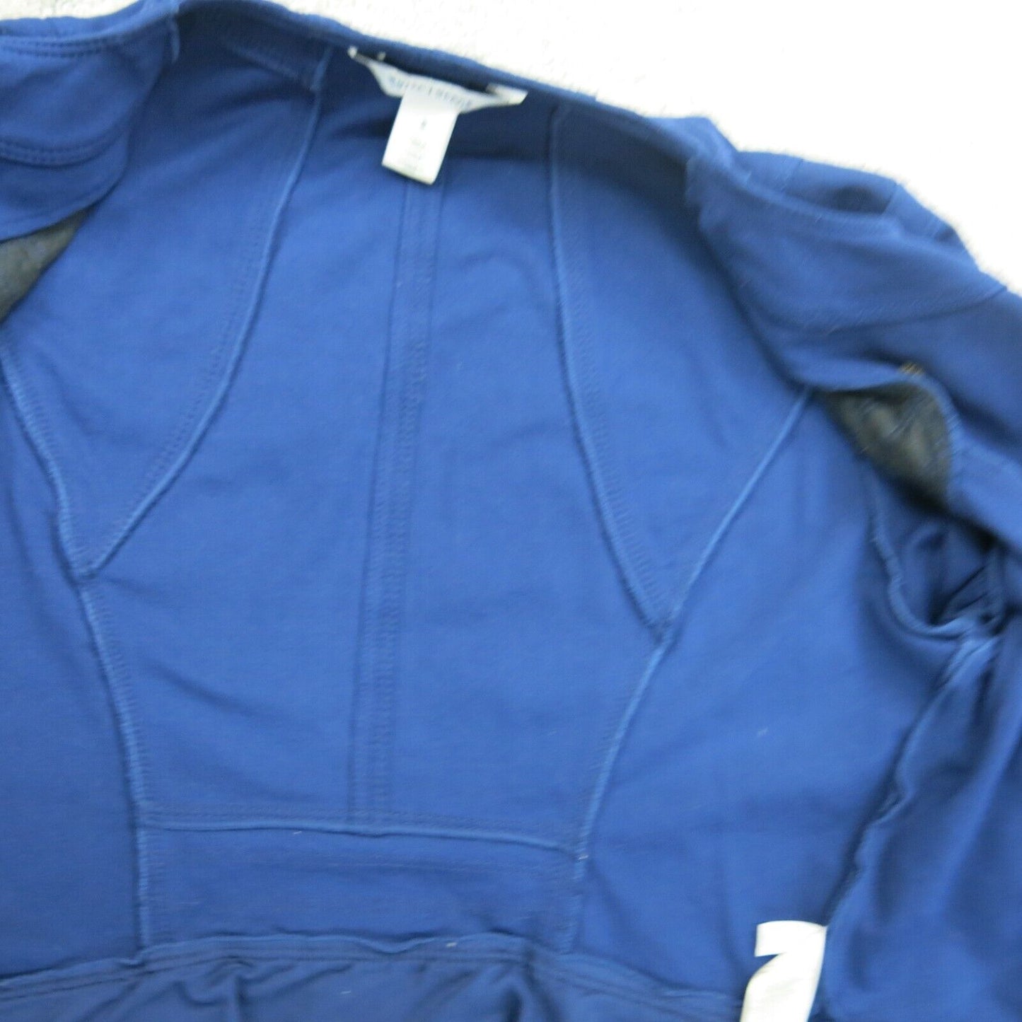 White House Black Market Womens Coat Jacket Full Zip Long Sleeve Navy Blue SZ 8
