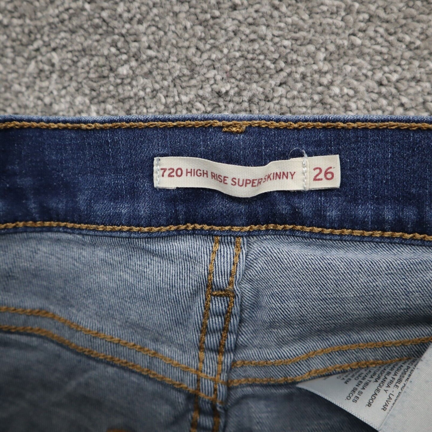 Levi Strauss Womens Stretch 720 Super Skinny Denim Jeans Mid Rise Blue Size 26