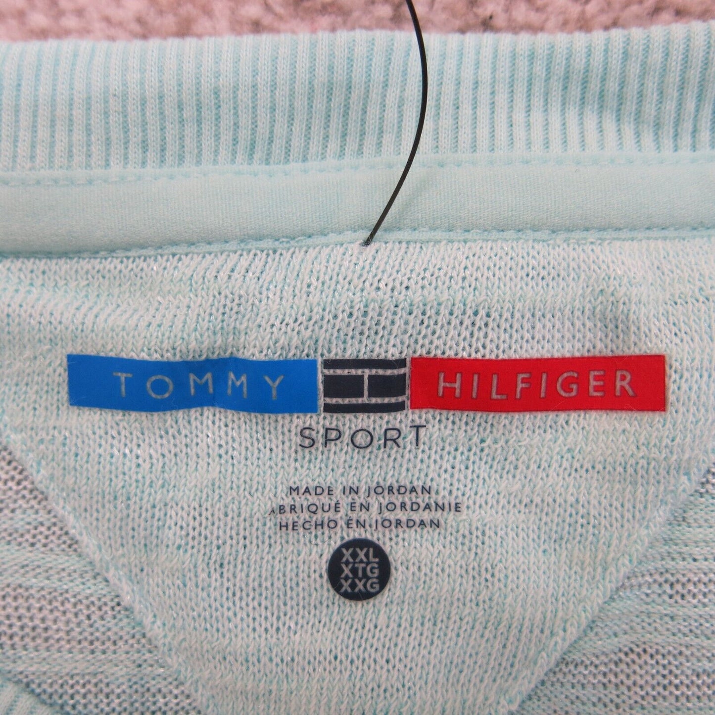 NWT Tommy Hilfiger Sports Womens Raglan Sleeves Sweatshirt Light Blue Size 2XL