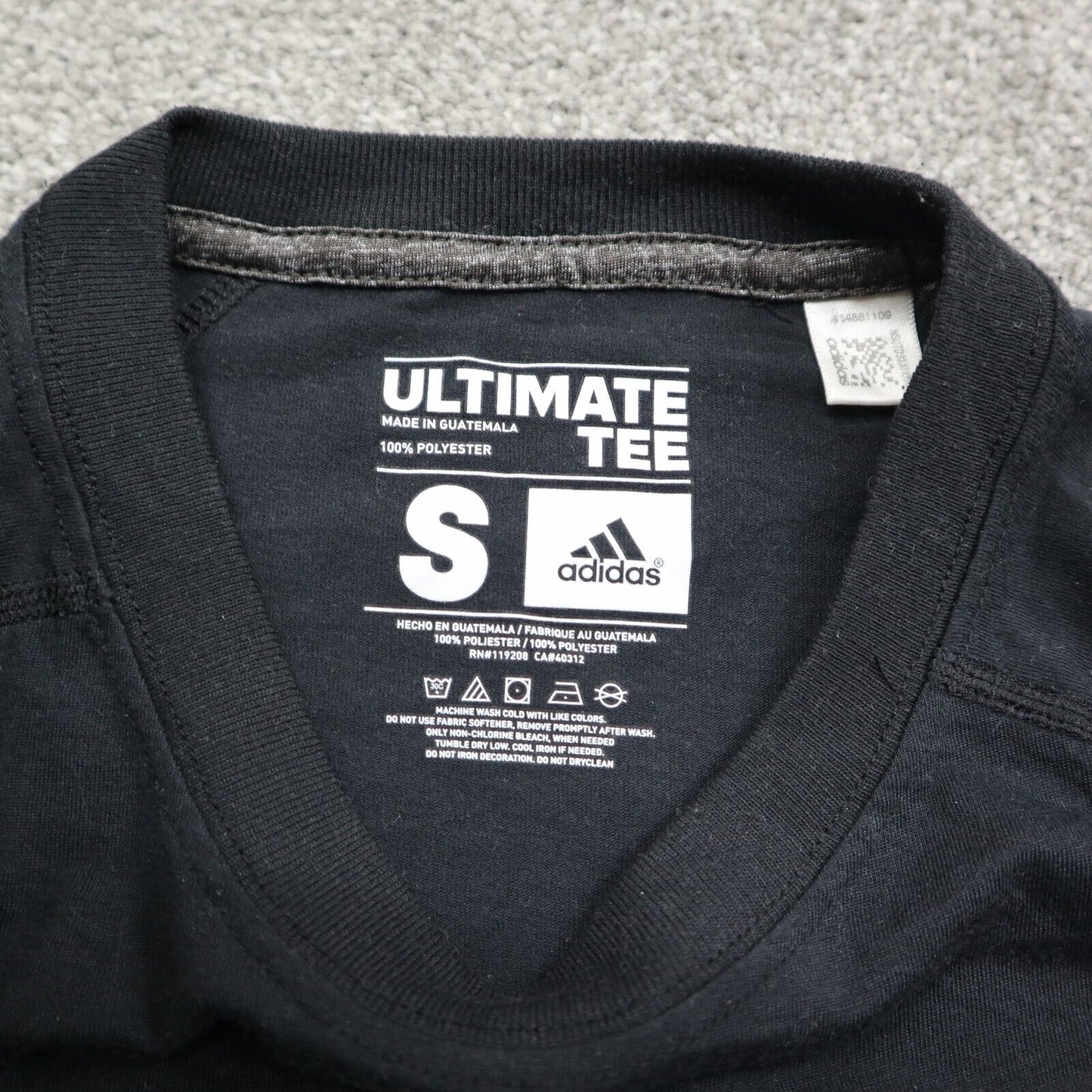 Adidas Mens Pullover Sweatshirt Long Sleeve Graphic Tee Solid Black Size Small