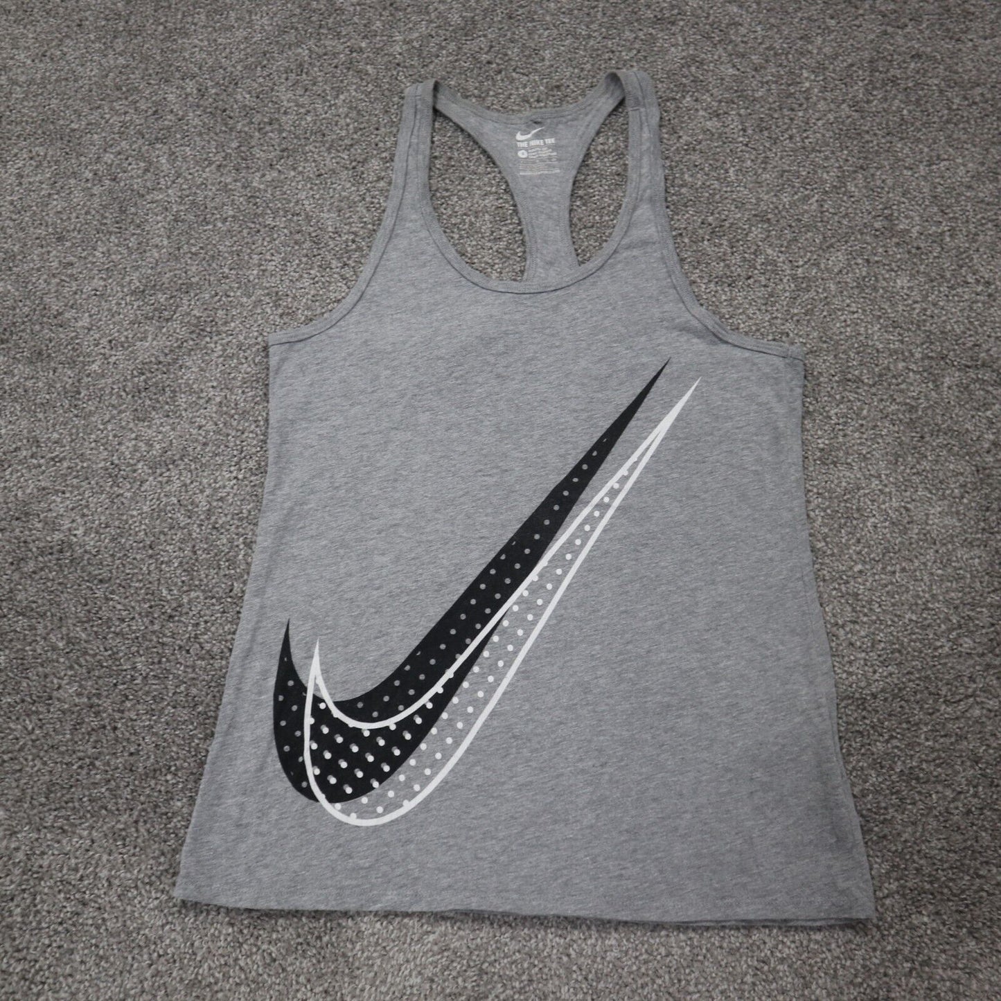 Nike Womens Tank Top Active Sleeveless Scoop Neck Solid Heather Gray Size S