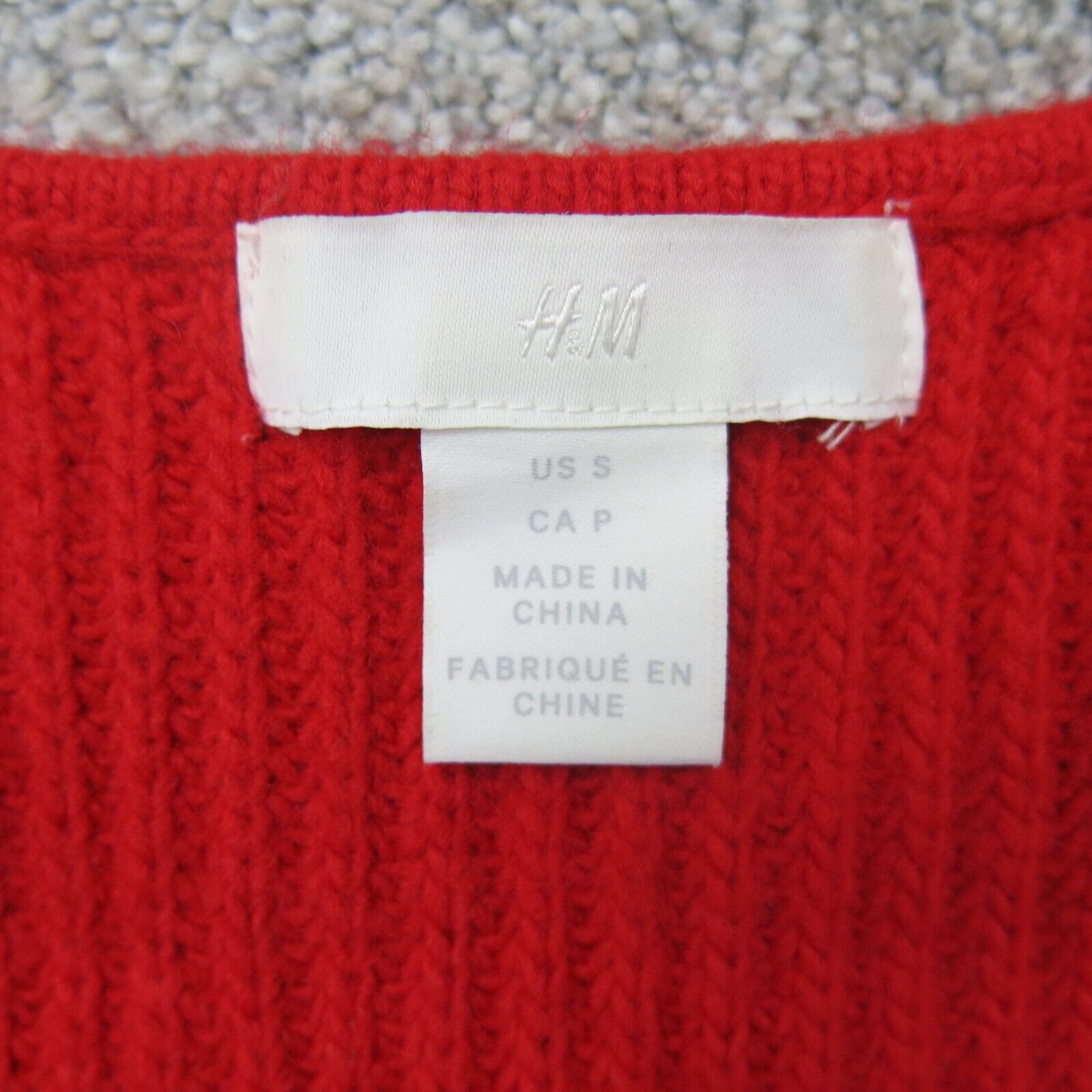 Divided By H&M Womens Pullover Knitted Sweater V Neck Long Sleeve Red –  Goodfair