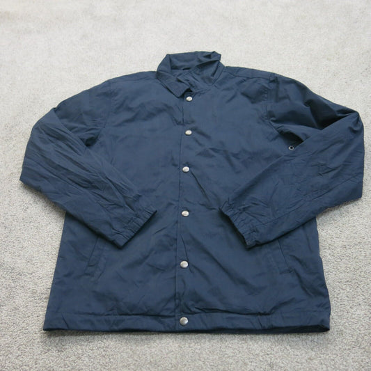 Abercrombie & Fitch Mens Windbreaker Jacket Front Button Blue Size Medium
