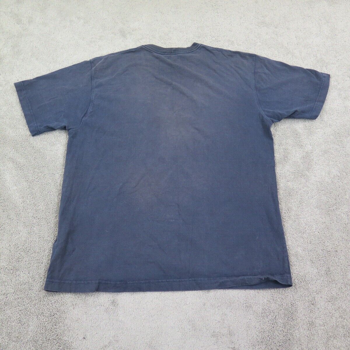 Carhartt Shirt Mens Large Blue Crew Neck 100% Cotton Lightweight Outdoors Pocket