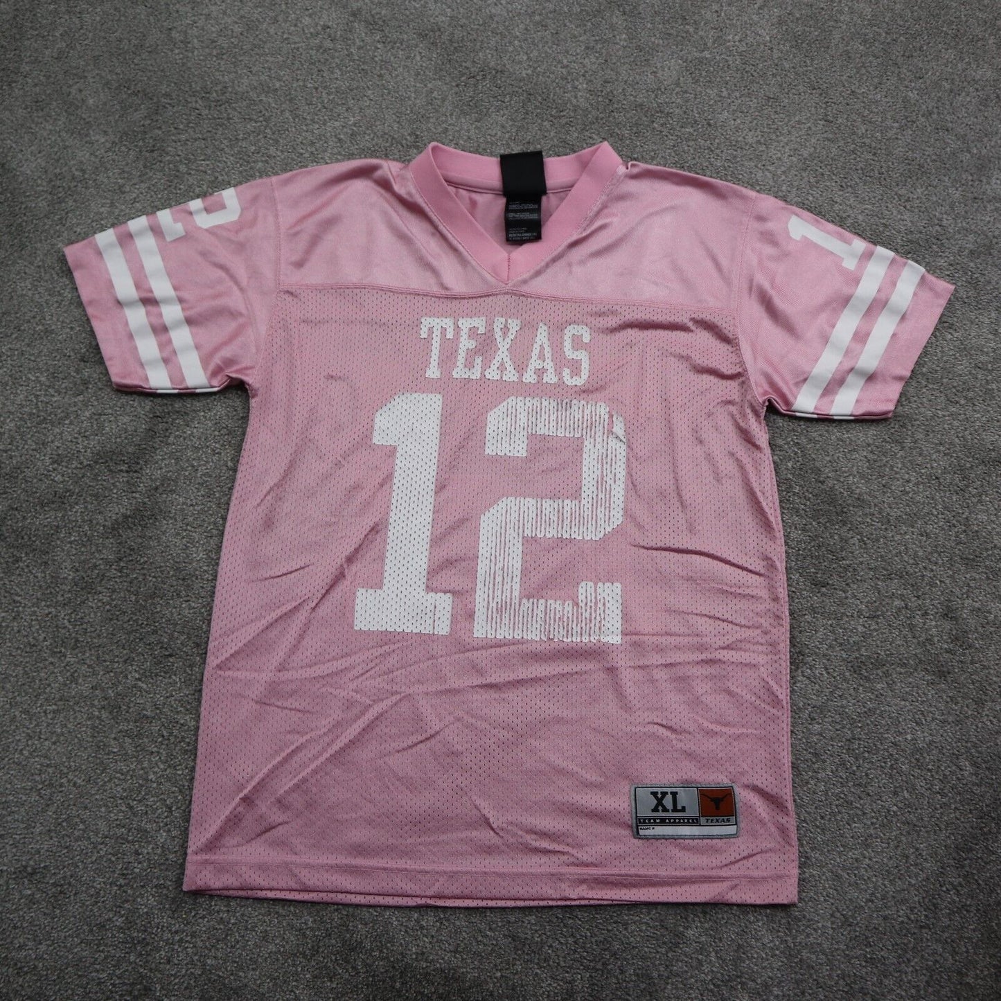 Texas Team Apparel Womens T-Shirt Pullover Short Sleeves V Neck Peach Size XL