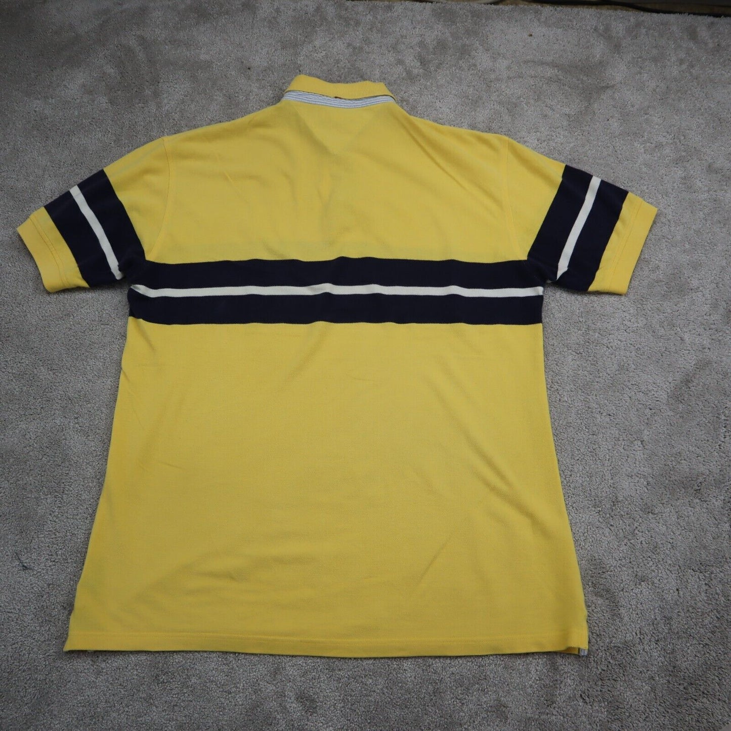 Tommy Hilfiger Mens Polo Shirt ColorBlock Short Sleeves 100% Cotton Yellow SZ L