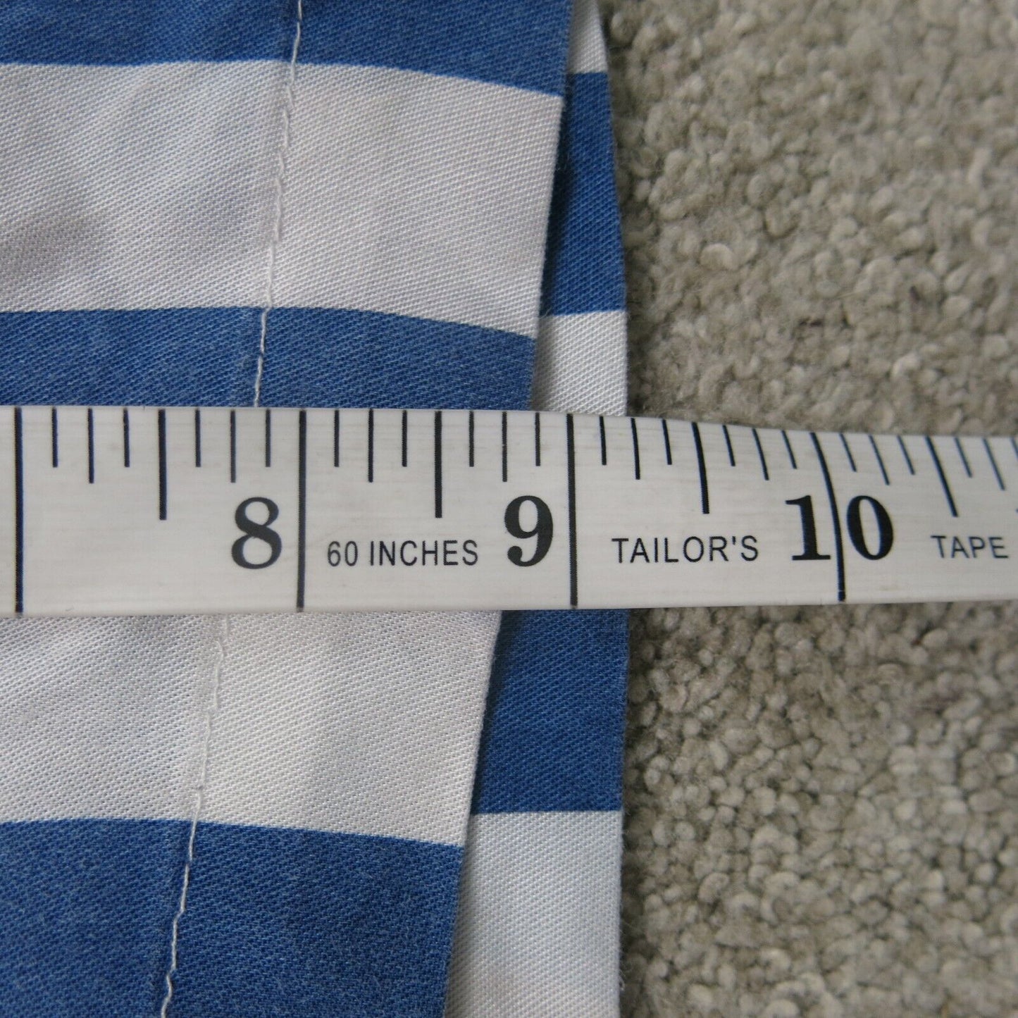 H&M Shirt Mens Small Blue White Striped Button Up Shirt Short Sleeve Lightweight