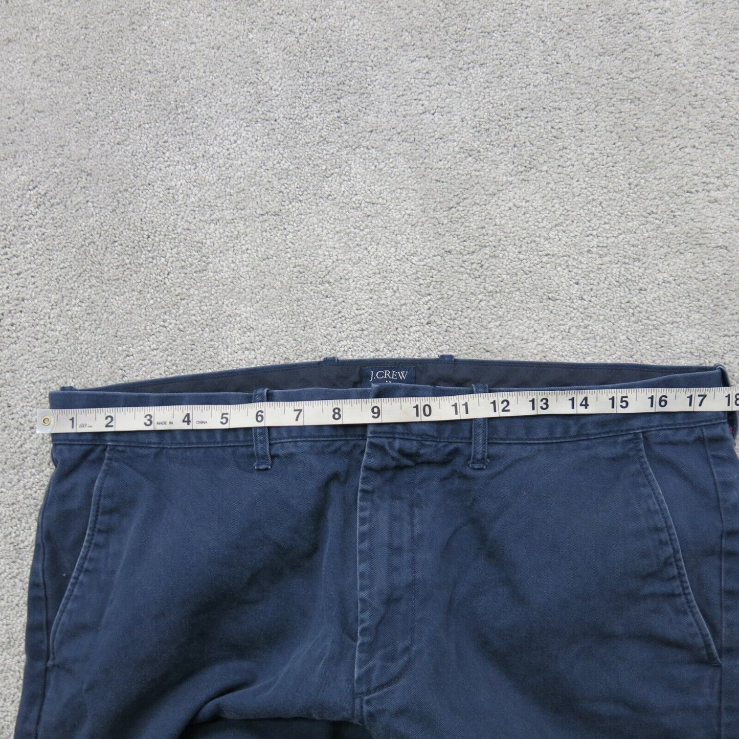 J. Crew Mens Straight Leg Chino Pants Denim 100% Cotton Blue Size W35/L32