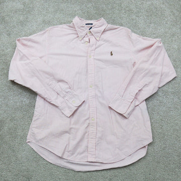 Ralph Lauren Button Down Shirt Classic Fit Striped 100% Cotton Pink Si –  Goodfair